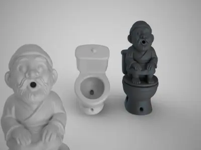 Man in Toilet Incense Burner 3D print model