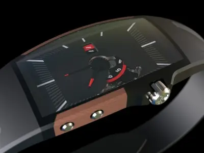 watch with wood inlays Free 3D model