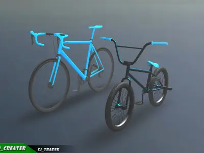 Low-poly Bicycle Collection Pack 3D Model Low-poly 3D model