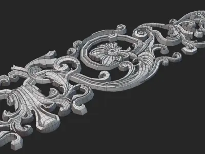 Carved Ornament Decor Low-poly 3D model