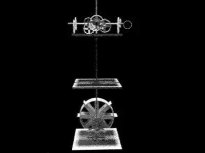 Water Powered Clock Tower Gear Assembly 3D model