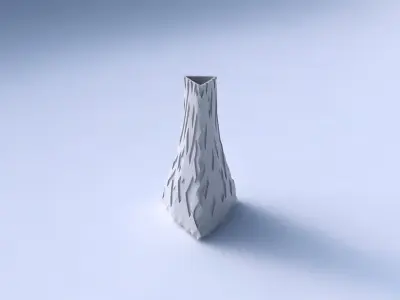 Vase grounded triangle with cavities 3D print model