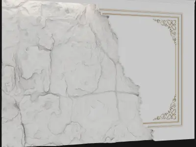 rock wall - stone wall panel  3D model