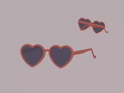 Heart Shaped Glasses Low-poly 3D model