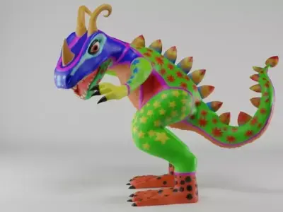 Lucha Libre T-rex 3D model