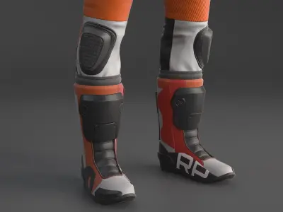 Biker Racing Motorcycle Rider 3D model