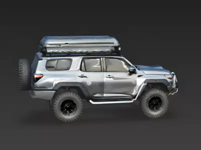 Rugged Silver Overland SUV 3D Model Low-poly 3D model