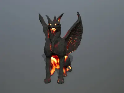 Statue Creature Low-poly 3D model