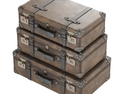 Leather Suitcases  3D model