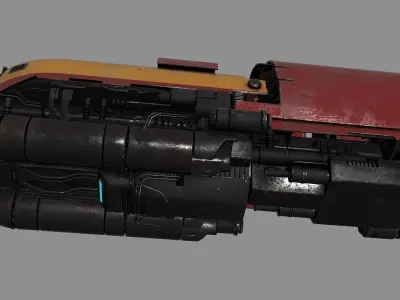 Diesel Punk Train Low-poly 3D model