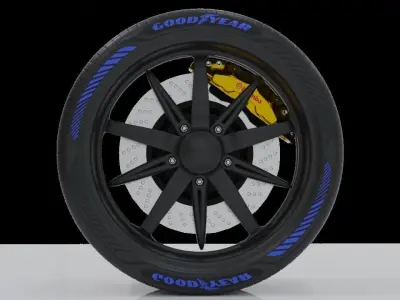 SPORT GOOD YEAR TYRE WITH DISK BRAKES 3D model