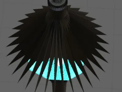 lampadaire-scandinave-neon-bleu-design-noir Low-poly 3D model