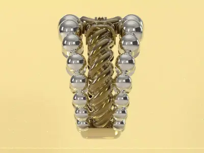 Voluminous Bubble Cluster and Swirl Cocktail Ring model jr00285 3D print model