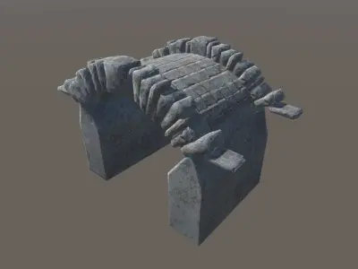 Stone Bridge - PBR Material Low-poly 3D model