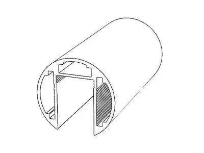 Aluminum Extruded Balustrade Handrail MOD AL-069sh Low-poly 3D model