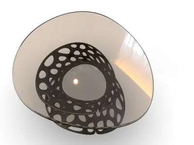 Metal and Glass Coffee table Voronoi Free 3D model