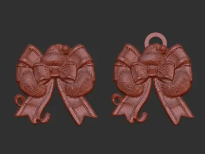 sanda hat ribbon christmas decor  3D print model