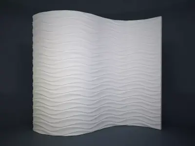 09 WAVES PATTERN WALL Low-poly 3D model