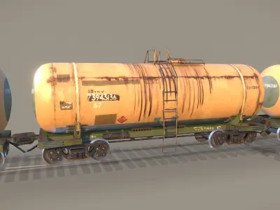 Railway Oil Tank Car vr1 Low-poly 3D model