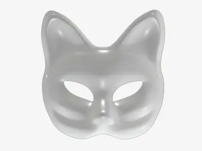 Half-face mask kitsune 3D model