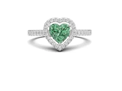 Solitaire Heart Diamond Promise Ring 3D print model