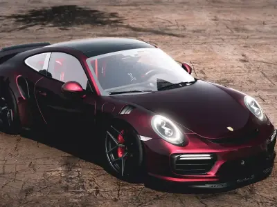 Porsche Turbo S Moshammer 2015 Low-poly 3D model