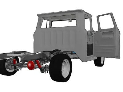 APACHE 1961 frame and cabin and engine 3D model