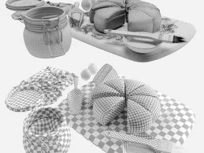 Decorative Kitchen Cake Set 3D model