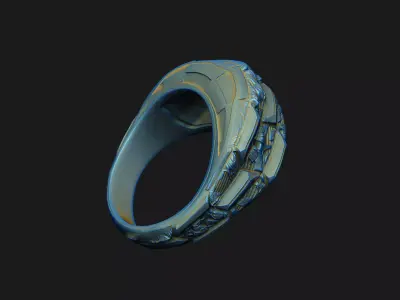 signet solid line basic shape decor shine symbol silver 3D print model