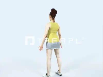 Yearn 01I Animated Rigged Sports Woman Low-poly 3D model