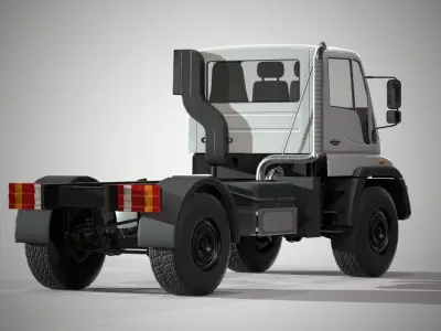 Mercedes Benz Unimog U500 Chassis Low-poly 3D model