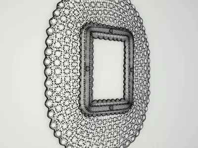 Gilt Wood Moorish Peacock Mirror 3D model