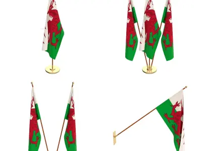 Wales Flag Pack 3D model