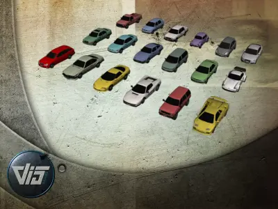 Mobile car collection Low-poly 3D model