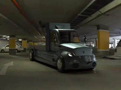 E-Truck Evolution Low-poly 3D model