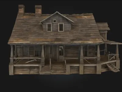 Rustic Cabin  Wilderness Shelter with Timeless Simplicity 3D model
