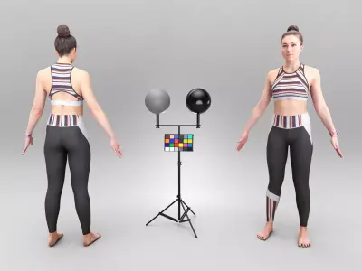 Fitness woman ready for animation 454 Low-poly 3D model
