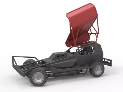 BriSCA Formula 1 Stock Car for Dirt while turning Scale 1 to 25 3D print model