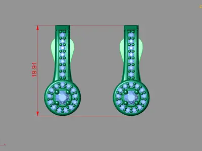 Women Earrings 3DM STL Womens Earring Renders 3D print models   3D print model 14