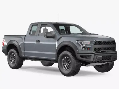 Pickup Truck Grey 3D model