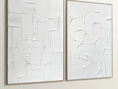 Plaster Two Photo Frame 112 Low-poly 3D model