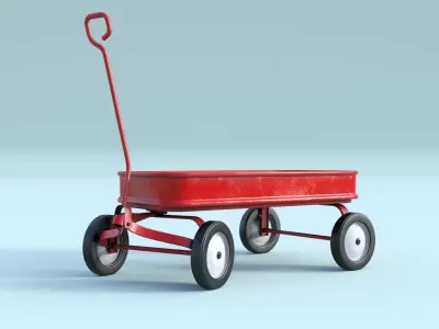Christmas Trolley For Gifts Low-poly 3D model
