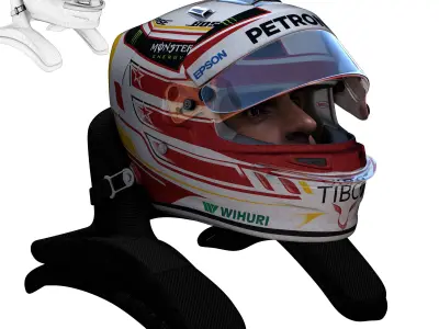 Hamilton helmet 2018 Low-poly 3D model