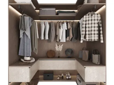 Wardrobe composition  with filling 3D model