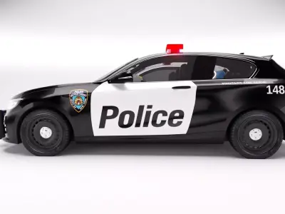 Generic Police Hatchback v4 Low-poly 3D model