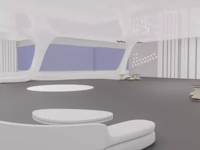 Sci-Fi Interior SCENE futuristic INTERIOR 3D OFFICE car STUDIO 3D model