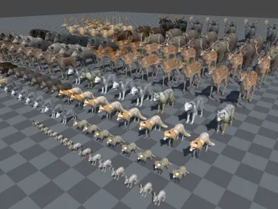 Forest animals 1 Low-poly 3D model