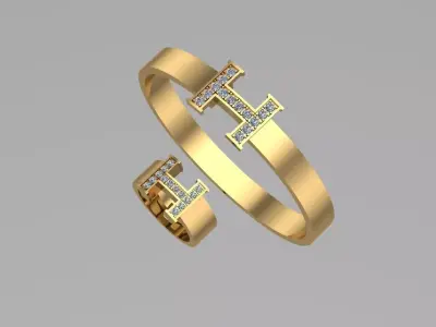Hermes rings and bangle NN073 3D print model
