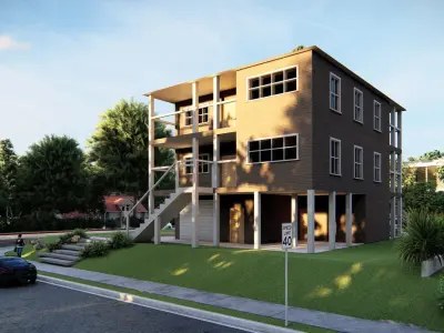 Casa Scene-villa-modern house 3D model shop