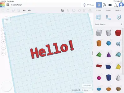 Hello 3d text stl  3D print model